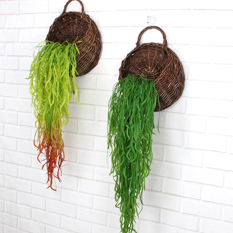 80cm Artificial Seaweed Vine – Fake Willow Leaf Rattan Plant for Home ...