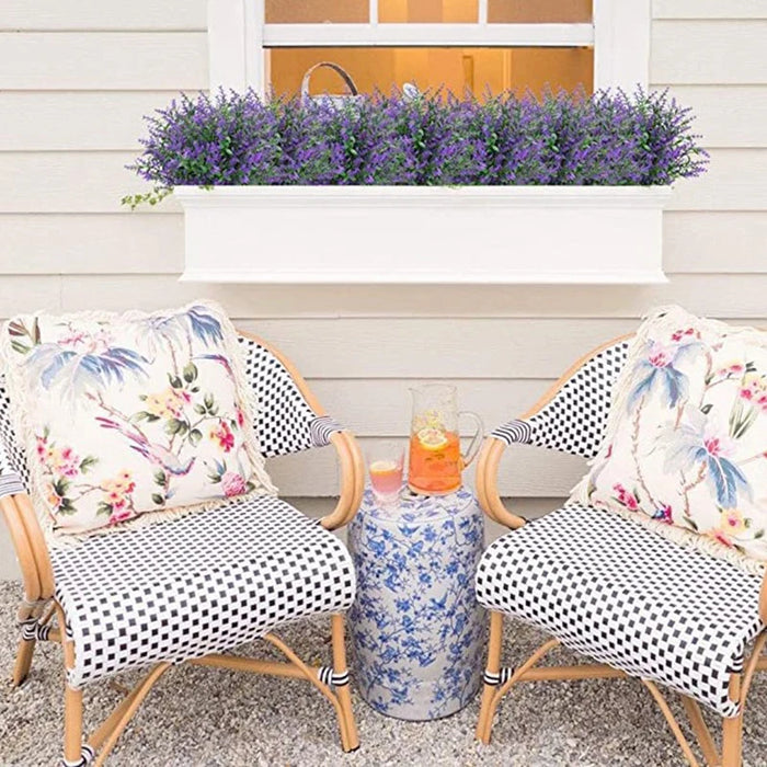 1PC Faux UV Resistant Artificial Lavender Flower - Plastic Outdoor Decor for Garden, Porch, Patio, and DIY Projects