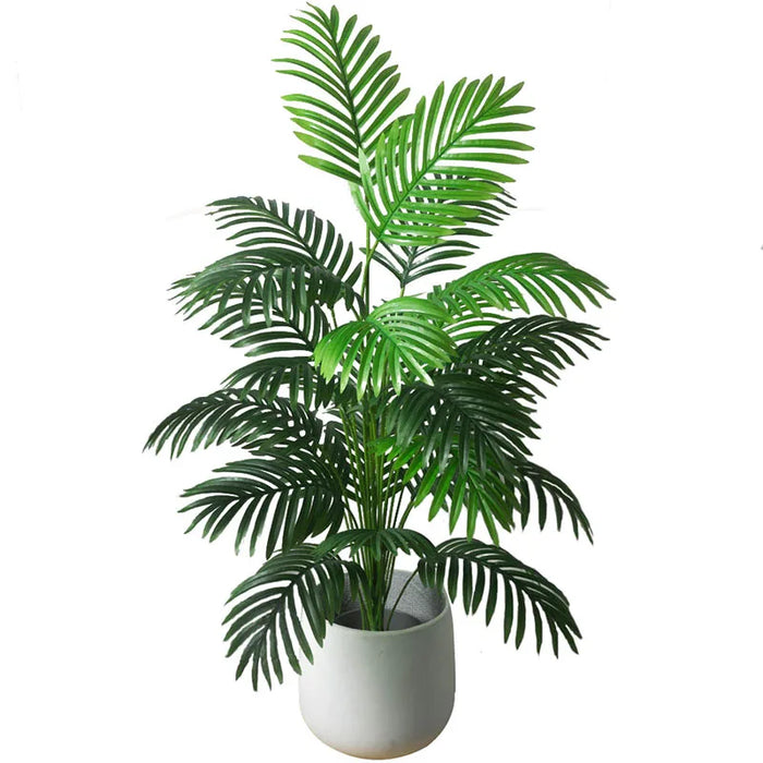59in Artificial Palm Tree with Monstera Leaves – Large Fake Tropical Plant for Home, Garden, Shop, and Party Decor
