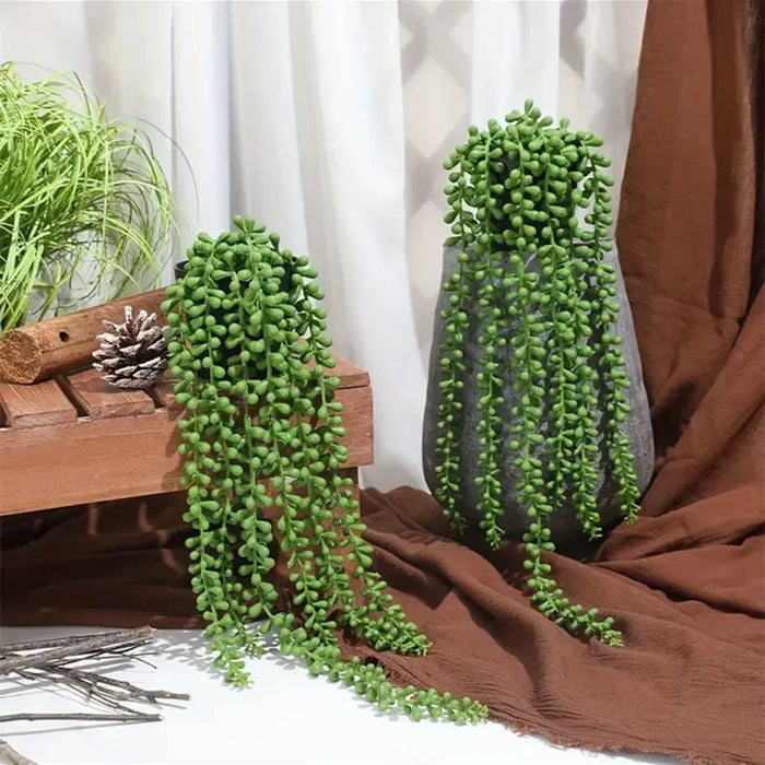Lifelike Artificial Hanging Succulent Vine – 70cm Decorative Green Plant for Home, Wedding, Balcony, and Outdoor Wall Décor