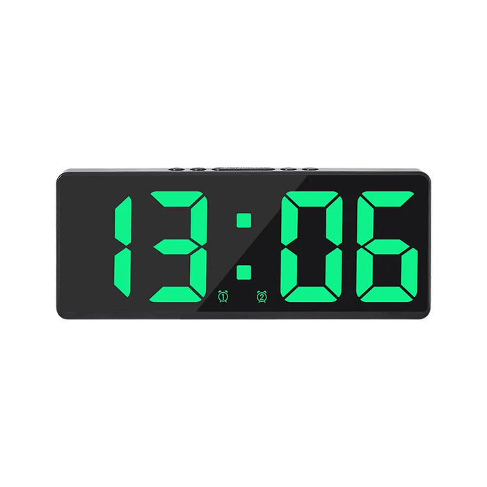 Voice Control Digital Alarm Clock with Temperature Display – Snooze, Night Mode, Dual Alarms, 12/24H LED Clock with Anti-Disturb Feature