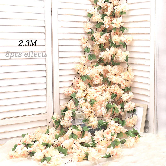 180CM Artificial Sakura Flowers Vine – Wedding Garden Arch, Home Party Decoration, Christmas Bridal Silk Flowers