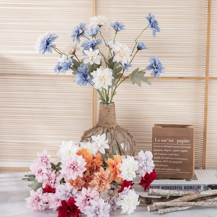 5-Head Artificial Dahlia Flowers – Silk Chrysanthemum for DIY Floral Arrangements, Wedding, Party, Home Decor