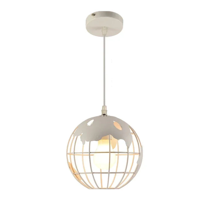 American Iron Globe Pendant Light – Modern Chandelier for Porch, Aisle, Bedroom, and Balcony with E27 LED Bulb (Bulb Not Included)