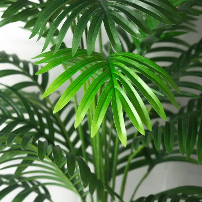 59in Artificial Palm Tree with Monstera Leaves – Large Fake Tropical Plant for Home, Garden, Shop, and Party Decor