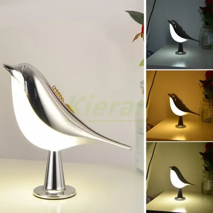 Modern LED Bird Desk Lamp – Touch Control, 6-10W LED Light for Bedroom, Study, and Living Room – Stylish Magpie Design for Home Decor