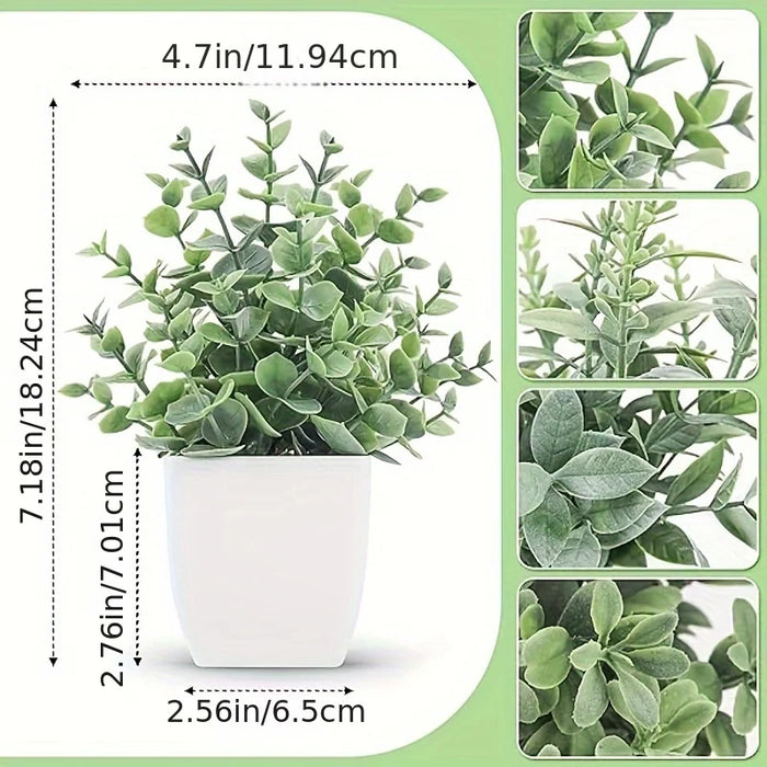 4pcs Artificial Bonsai Potted Plants – Realistic Greenery for Home, Living Room, Bedroom, and Bathroom Décor