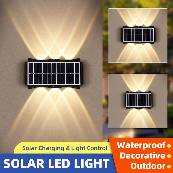 Solar LED Wall Light – Waterproof Outdoor Lamp for Garden, Balcony & Yard Decoration