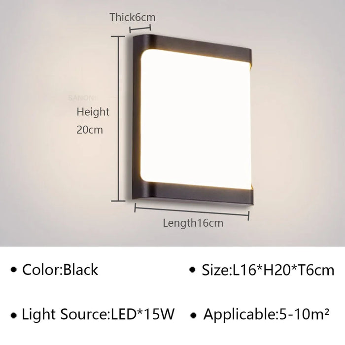 Modern Outdoor LED Wall Lamp – Waterproof IP65 Wall Sconce for Garden, Balcony, Aisle, Entryway – Stylish Home Lighting Fixture