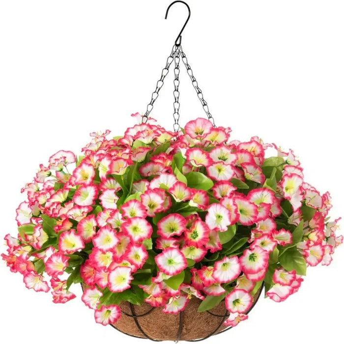 Artificial Hanging Flower Basket – 30cm Garden Decoration with Coconut Liner for Balcony, Patio, and Home Décor