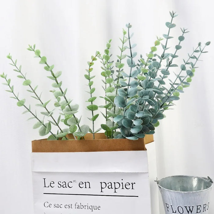 12/10PCS Eucalyptus Leaves Bunch – Artificial Faux Eucalyptus Branches for Wedding, Home Decor, DIY Projects, and Photography