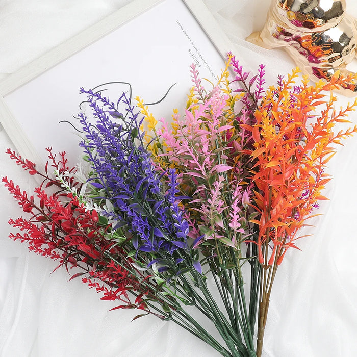 Artificial Lavender Bouquet – Plastic Fake Flowers for Wedding, Home & Garden Decoration, Bridal Bouquet, Photography Props