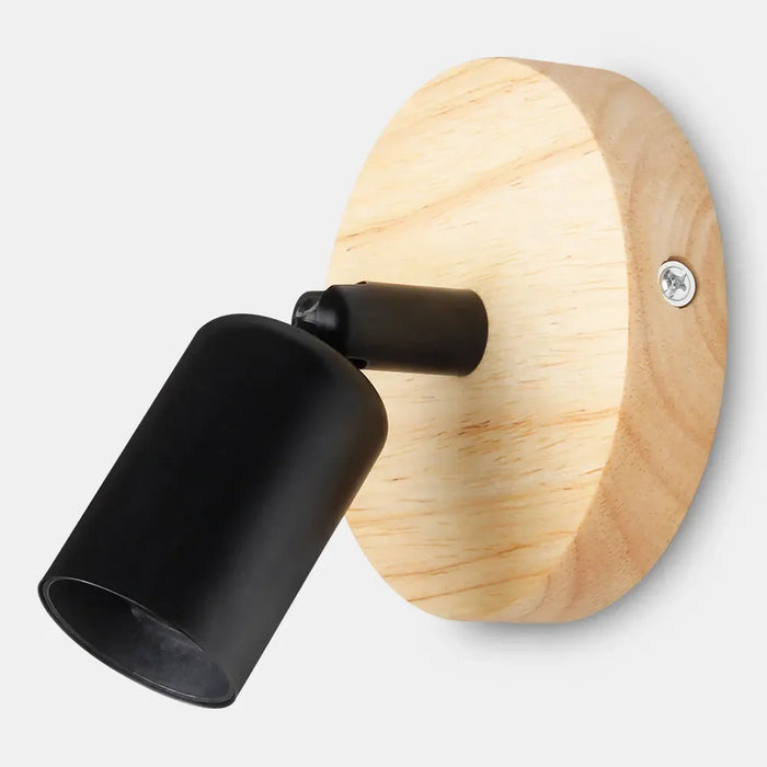 Wooden Base Wall Mounted LED Light – Vintage E27 Retro Bedside Wall Lamp for Bedroom, Living Room, and Home Decoration