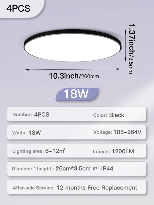 Modern LED Ceiling Light – Energy-Saving Panel Lamp for Kitchen, Bedroom, Living Room, and Corridor