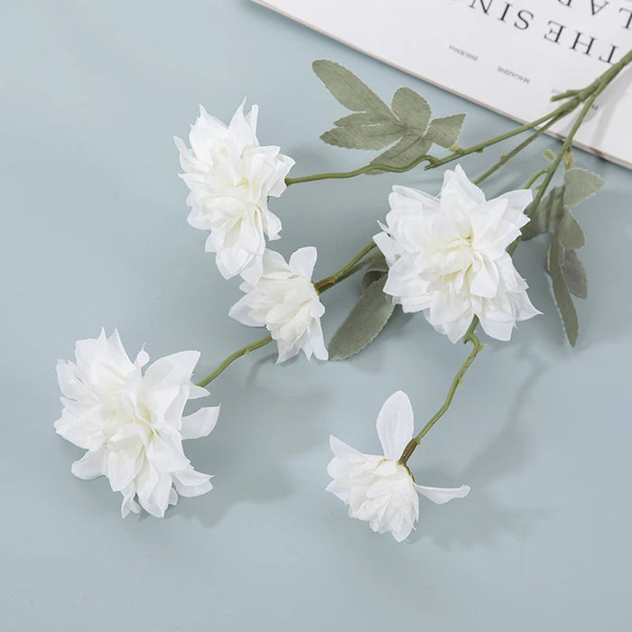 5-Head Artificial Dahlia Flowers – Silk Chrysanthemum for DIY Floral Arrangements, Wedding, Party, Home Decor