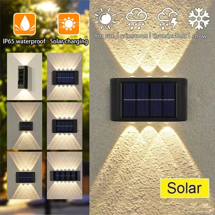 Outdoor Solar LED Wall Lights – Waterproof Up and Down Lighting for Garden, Balcony, Yard, and Street Decor