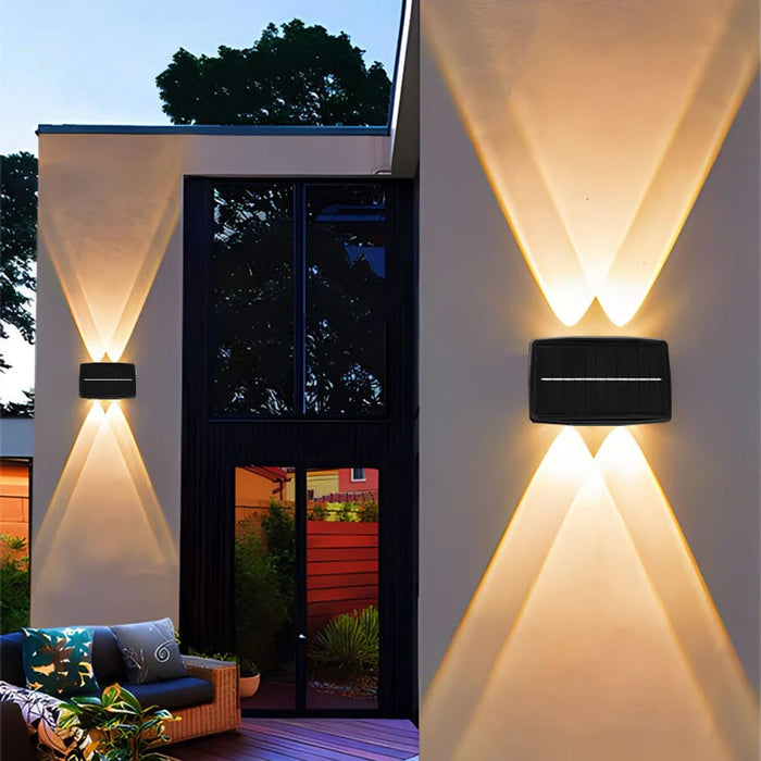Solar LED Outdoor Wall Light – Waterproof IP65 Garden Wall Lamp, Solar-Powered Up & Down Lighting for Balcony, Courtyard, Patio