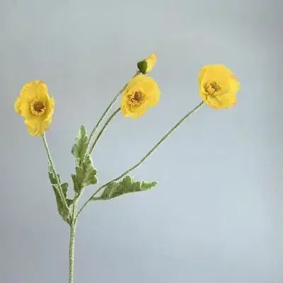 Artificial Poppies Silk Flower Bouquet – Lifelike Papaver Rhoeas for Wedding, Home, Photography, and Event Decor – 60cm Stem