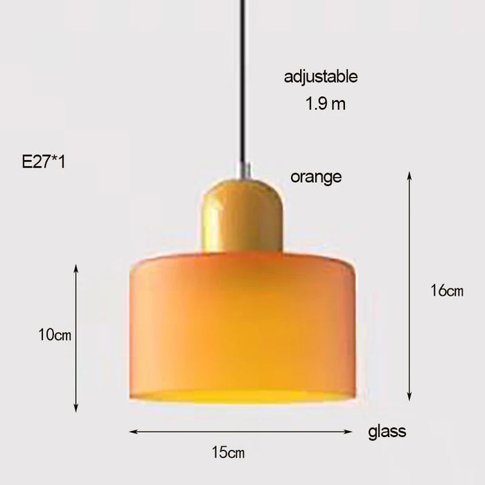 "Nordic Modern Glass Pendant Light – E27 Bulb, Long-Line Chandelier for Bedroom, Restaurant, and Bar – Available in White, Green, Pink, and Orange"