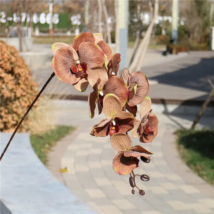 8-Head Artificial Orchid Phalaenopsis Branch – 95cm Silk Flower for Wedding, Home, and Table Decor, Photo Props