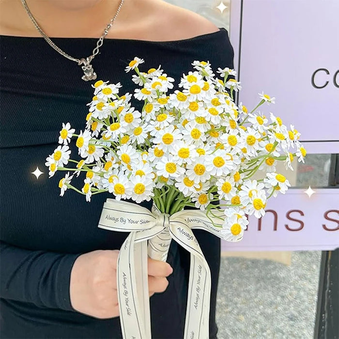 5/10/20Pcs Silk Artificial Daisy Flowers – White Daisy Fake Flower Bouquet for Wedding, Party Table, Home Decor, DIY Floral Arrangements