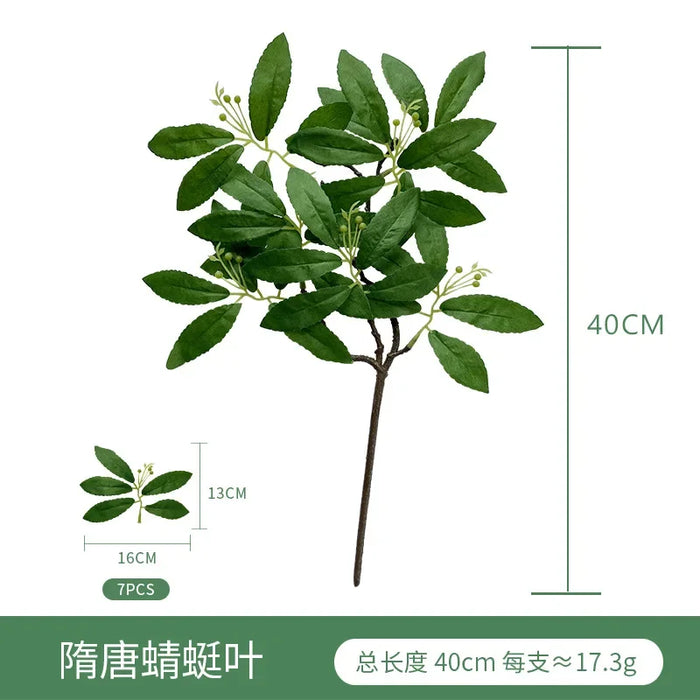 Artificial Eucalyptus Leaves and Apple Leaf Table Flower Arrangement – Realistic Green Faux Plants for Home, Office, and Bridal Shower Decor