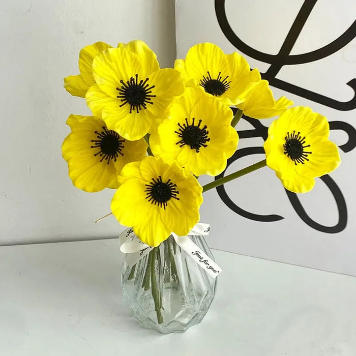 5PCS 29CM Artificial Mini Poppy Flowers – Silk Simulation Poppy Decor for Home, Weddings, and Photography Props