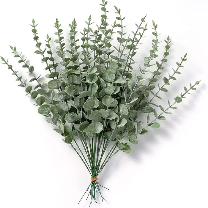 20 Pcs Artificial Eucalyptus Stems – Green Eucalyptus Branches for Wedding Centerpieces, Christmas, and Home Decor
