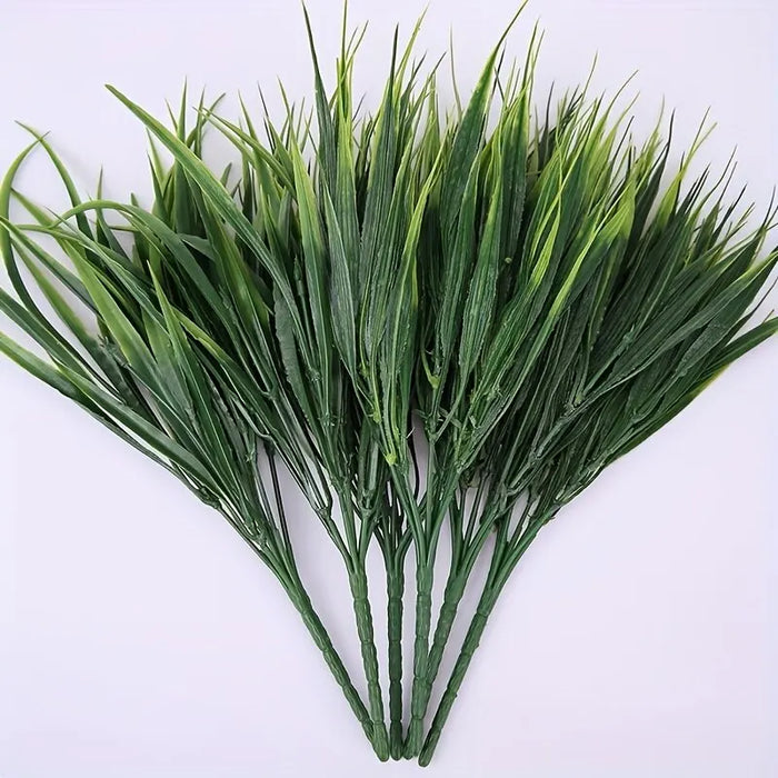 Artificial Grass 5PC Set – 7 Fork Plastic Spring Grass Plants for Home, Garden, and Wall Decoration