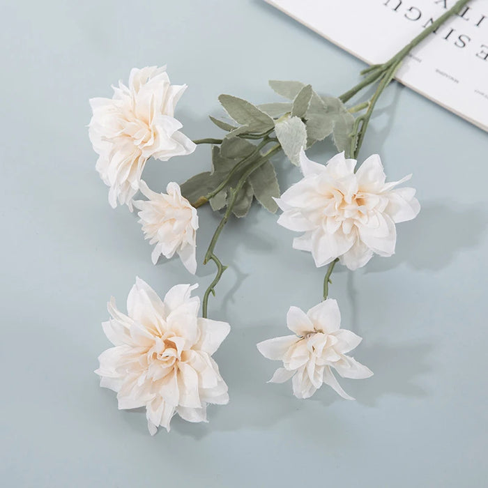 5-Head Artificial Dahlia Flowers – Silk Chrysanthemum for DIY Floral Arrangements, Wedding, Party, Home Decor