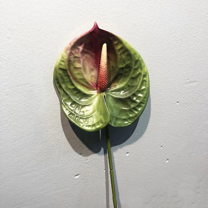 57CM Artificial Anthurium Flower – Realistic Faux Single Stem Flower for Wedding, Home, and Party Decoration
