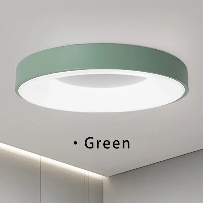 Modern Macaron LED Ceiling Light – Adjustable Circular Design with Remote Dimming for Bedroom, Living Room, and Corridor