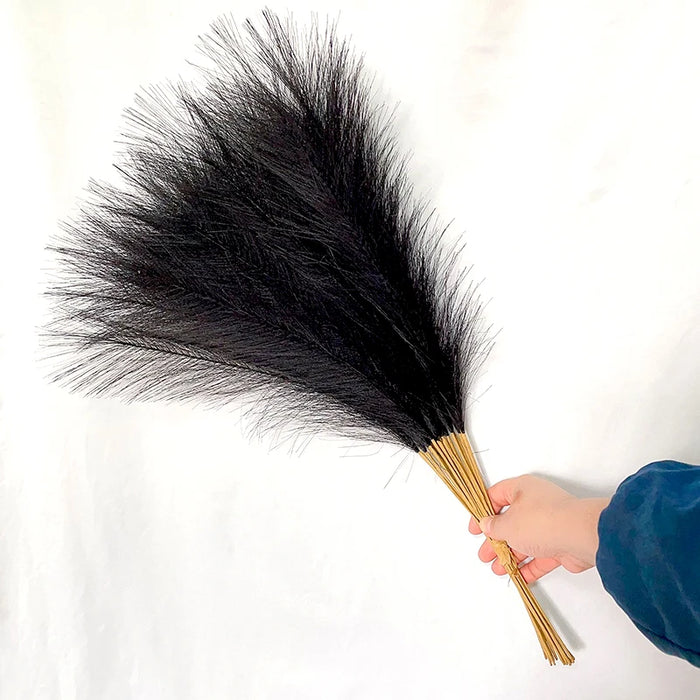 10pcs Artificial Pampas Grass – Blue Fake Reed Flowers for Wedding, Home, Party, and Vase Decoration