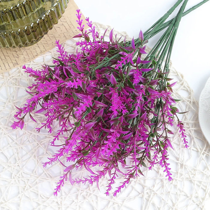 Artificial Lavender Bouquet – Plastic Fake Flowers for Wedding, Home & Garden Decoration, Bridal Bouquet, Photography Props
