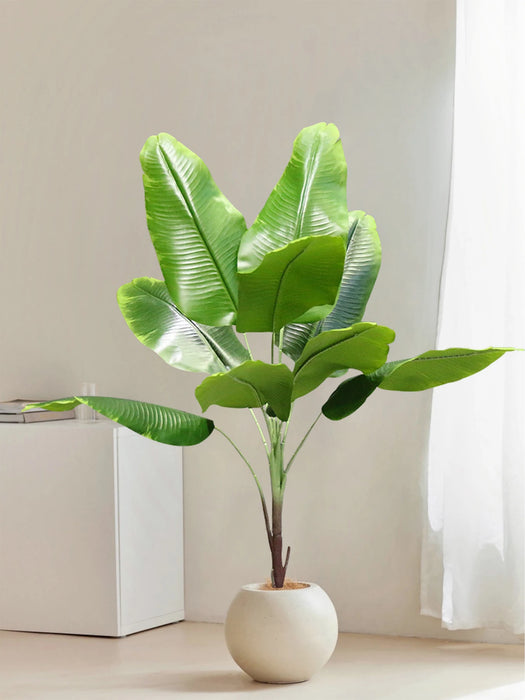 banana plant plastic Large Artificial Banana Plant – 78cm/70cm Tropical Fake Monstera Leave — Clasterior