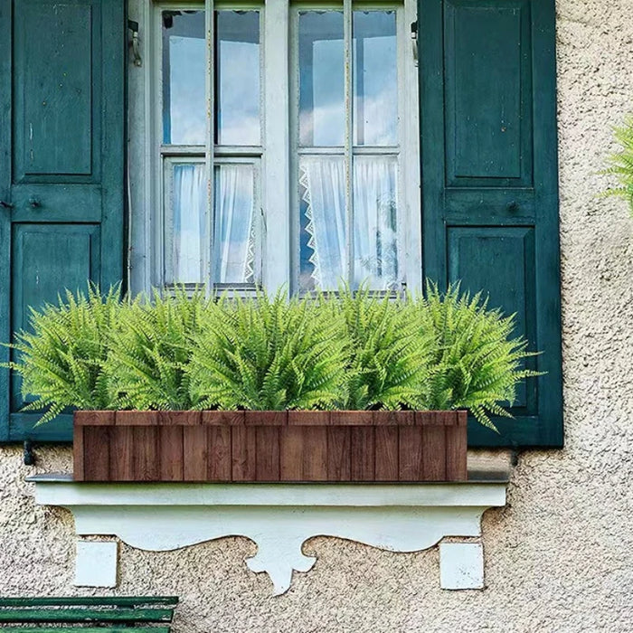 Artificial Fern Bunch with Green Leaves – Fake Plastic Plants for Home, Porch, Garden, and Outdoor Decoration