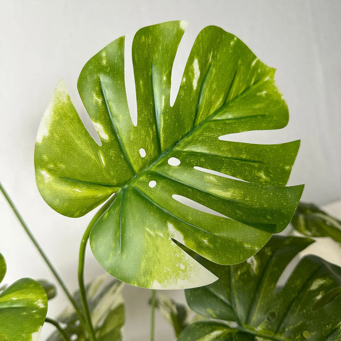 Artificial Monstera Plant – 65/100cm Faux Plastic Palm Leaves Branch for Home, Office, and Party Decoration