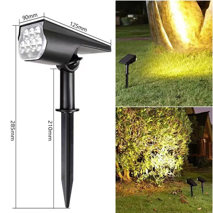 7LED Solar Spotlight – Adjustable IP65 Waterproof Solar Powered Landscape Wall Light for Garden, Pathway, and Yard