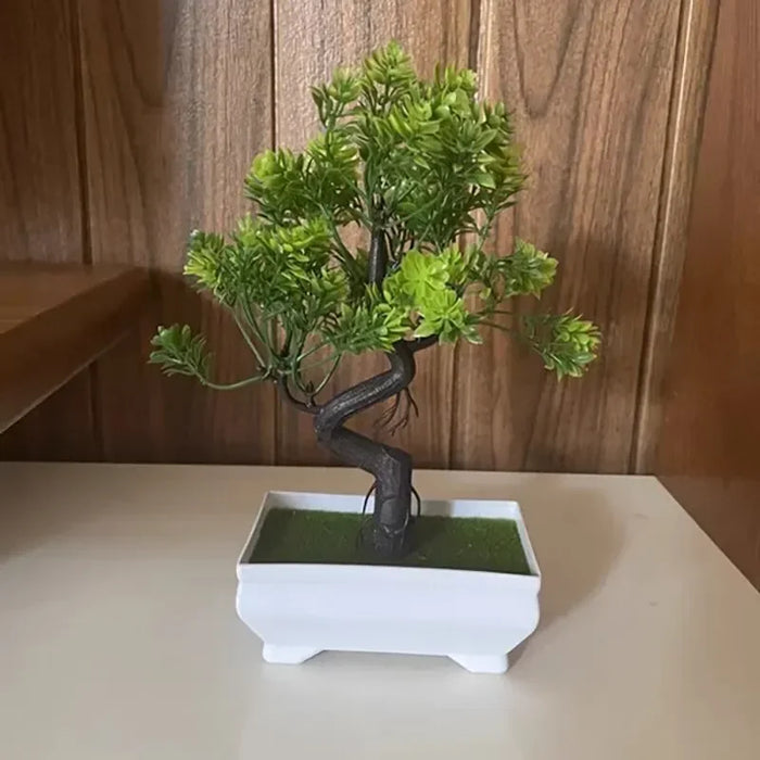 Artificial Bonsai Tree – 21pcs Plastic Potted Plants for Home, Office & Table Décor