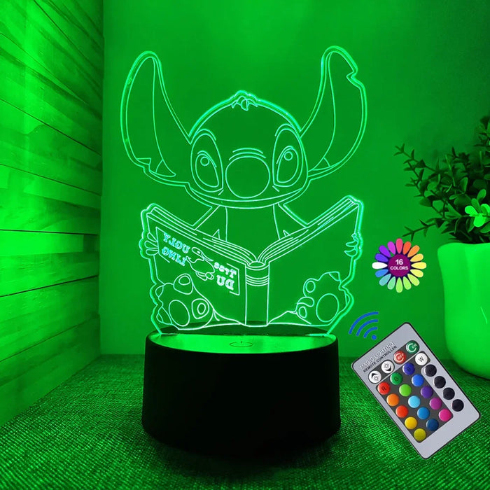 3D Illusion Stitch Night Light – Remote Control and Smart Touch LED Lamp for Bedroom, Kids’ Room, and Gifts – Perfect for Birthdays, Valentine’s Day, and Christmas