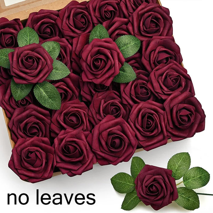 Artificial Rose Flowers with Stem – Realistic Fake Roses for Wedding Bouquets, Centerpieces, Bridal Shower & Home Decoration