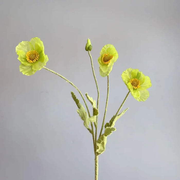 4 Head Artificial Poppy Flowers Bouquet – Silk Fake Flowers for Home Decor, Garden, Wedding, and Party Decoration