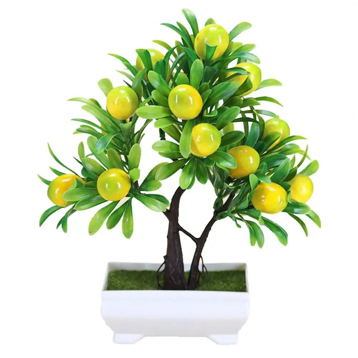 Artificial Orange Bonsai Tree – Potted Peach Pepper Fruit Plant for Home, Office, and Garden Decor