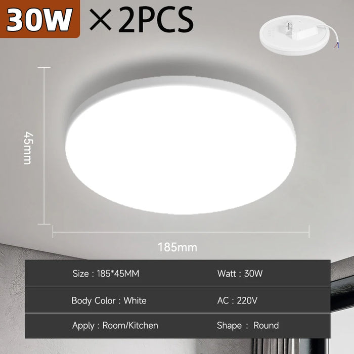 Modern LED Ceiling Lamp – 18W/30W/40W/72W Round Ceiling Light for Living Room, Bedroom, Kitchen, and Bathroom