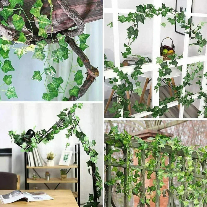2.1m Artificial Ivy Leaf Garland – Lifelike Green Vine for Home, Garden, and Wedding Decoration – Silk Hanging Vine for DIY Projects and Party Décor