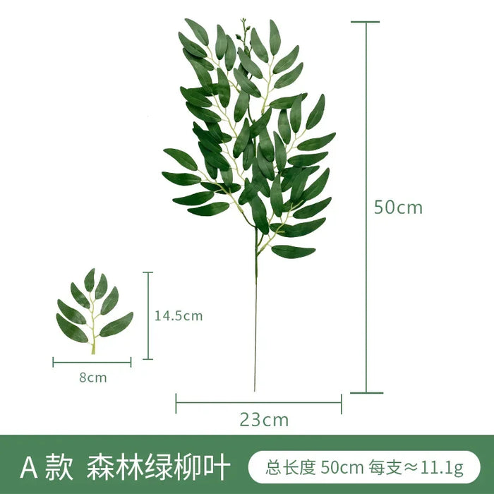 Artificial Eucalyptus Leaves and Apple Leaf Table Flower Arrangement – Realistic Green Faux Plants for Home, Office, and Bridal Shower Decor