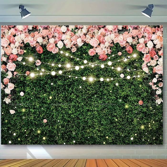Floral Flower Wall Backdrop – Wedding, Bridal Shower, Engagement, and Party Photography Background for Photoshoots