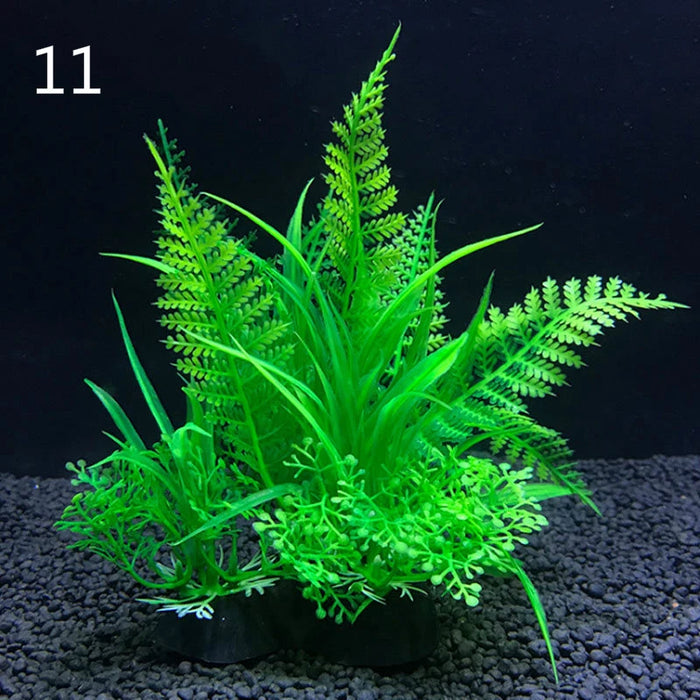 Artificial Aquarium Decor Plants – Plastic Water Grass Ornament, 14cm Tall Aquatic Plant for Fish Tank Decoration, 12 Color Options
