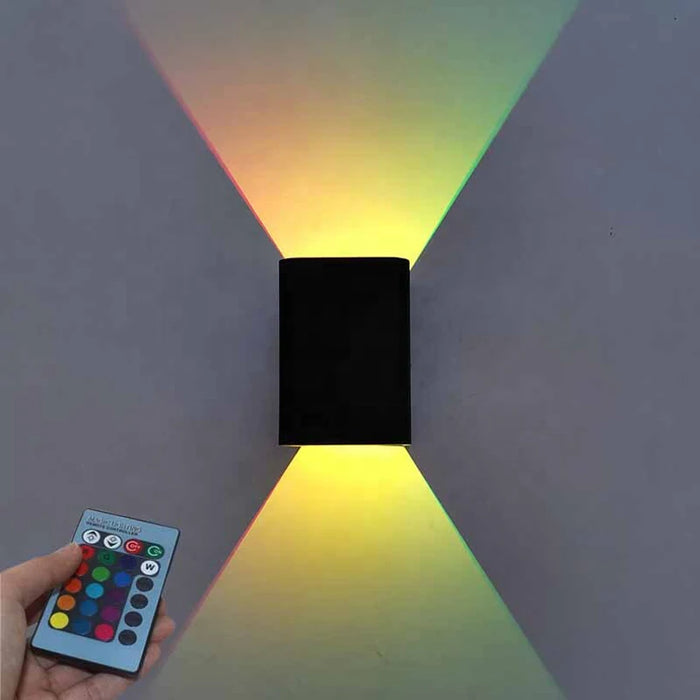 Telecontrol LED Wall Light – 3W Modern Indoor Wall Lamp with Up & Down Colorful Lighting for Living Room, Hallway, and Bedroom