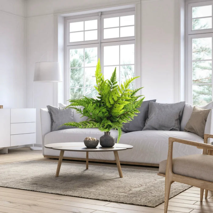 Artificial Persian Fern Plant – 7 Branches with 15 Green Leaves for Bedroom, Party, and Home Decoration